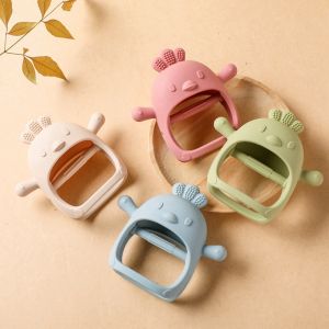 Bafada 3d Chick Baby Silicone Teether Gloves Baby Soothing Toy Anti-Eating Hand ​Molar Stick Baby Accessories Not Slippage Easy Cleaning