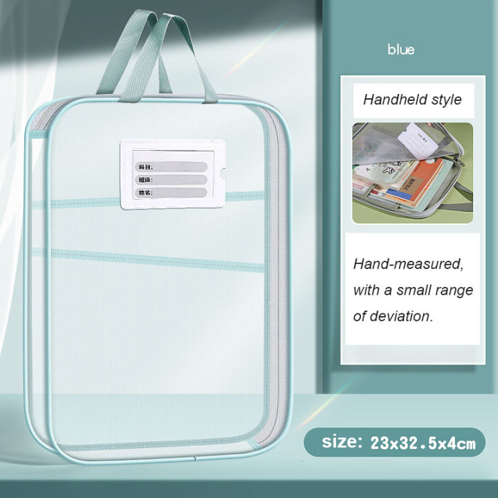 File Storage Bag Double-layer Mesh Zipper Bag Large Capacity Organizer ...