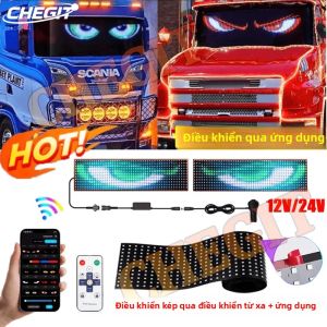 Đèn LED Pixel Panel Điều Khiển Bằng Ứng Dụng Cho Xe Tải Ô Tô Kiểu Mắt Quỷ Mềm Mại Có Thể Gập Lại Hoạt Hình Cuộn Mẫu 12V 24V Gắn Kính Chắn Gió