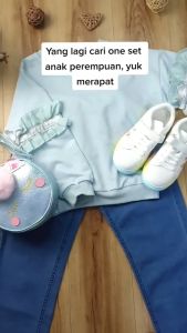 Setelan Anak Perempuan Set Jeans Atasan Kuning / Biru