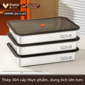 Snainy | Hộp Lưu Trữ Bằng Thép Không Gỉ Đạt Chuẩn Thực Phẩm Cho Bánh Bao