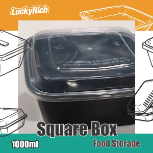 LuckyRich - Square Box - Food Storage 50pcs 1000ml with lid cover tight cover (lunchbox)