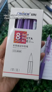 Hộp 12 cây bút gel mực tím Chosch 8698 ngòi 0.5mm chính hãng