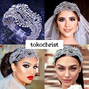 headpiece kristal rhinestone manten pengantin premium aksesoris gaya barat western muslim modern jawa