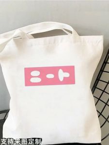 Anime Canvas Shoulder Bag Womens Handbag Single Strap Bag School Shopping Travel Commuting Book Bag Chinese Style Storage Bag