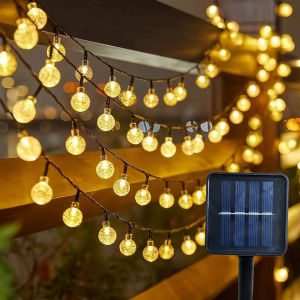 5M/7M/12Mกันน้ําพลังงานแสงอาทิตย์Bubble Ball LED Light Stringสวนกลางแจ้งงานแต่งงานคริสต์มาสRamadanตกแต่งบ้าน 2025