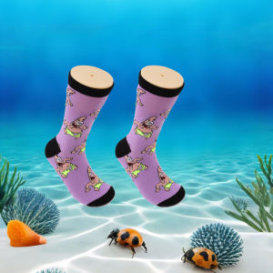 ถุงเท้าถักต้นขาสูงลายการ์ตูนน่ารัก 1/3 คู่สำหรับผู้ชายและผู้หญิง