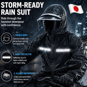 BUY 1 TAKE 1 Raincoat for motorcycle rider raincaot waterproof  for men raincoat suit raincoat waterproof jacket Rainstorm level waterproof raincoat detachable double brim high reflective strip comfortable and wear-resistant raincoat