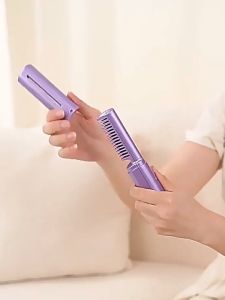 Cordless Hair Straightener Brush Rechargeable Wireless Hot Comb