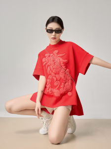 XIAODADEHUA | Floral Print Loose Short Sleeve T-Shirt
