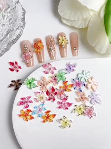 Bộ Sticker Hoa Tinh Thể Băng DIY 20/40/60/80 Chiếc Hoa Hồng Nhựa Nhiều Màu Sắc Thanh Lịch Trang Trí Móng Tay Cánh Hoa Làm Móng Trang Trí Móng Kiểu Jelly Đính Đá