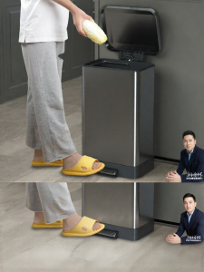HANSHILIUJIA | Stainless Steel Pedal Large Capacity Trash Can