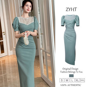 Zyht của phụ nữ ăn mặc váy xanh da trời Close-Đầm ôm vừa dệt Đầm Đầm công sở lxury Dresses ĐẦM CƯỚI attendance Dresses VÁY DỰ TIỆC váy dạ hội 31191