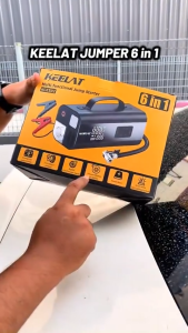 KEELAT KCES02 6-in-1 Portable Car Jump Starter Jumper Kereta Air Pump Vacuum Blower Power Bank LED Light 150PSI