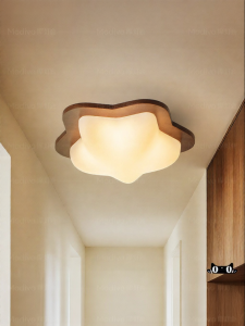 FANCY LAMP CLUB | Walnut Wood Mid-Century Cream Style Creative Starlight Pendant Light
