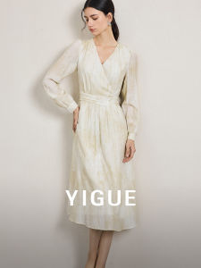 Yigue | Chinese Style Long Sleeve Dress Women Unique Elegance