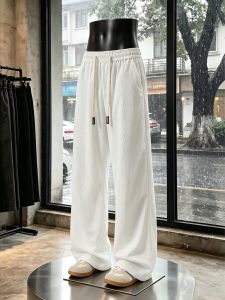 OUMULONG | Textured Thin Summer Ice Filament Quick-Dry Pants Trousers