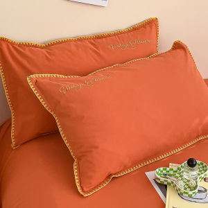 100% Pure Cotton Pillowcase Single Male Model Washed Cotton Pillow Core Case 48x74cm One Pair Pure Color Bedding Accessories