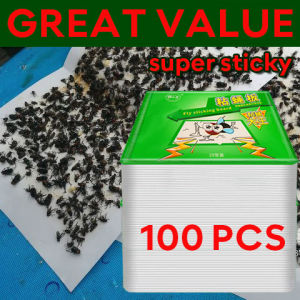 100pcs/pack Fly Paper Trap Super Sticky Trap Sticky Glue Fly Catcher Flies Fly Catcher Wholesale