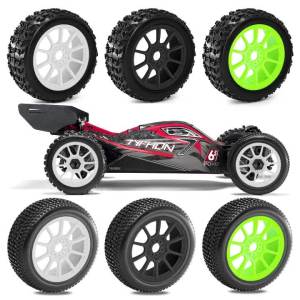 4pcs 117mm RC Off-Road Buggy Wheel & Tire Set for 1/8 ARRMA Typhon 3S/6S BLX Redcat Losi HPS HPI RC Car Upgrade Parts