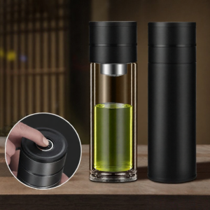 Easy Open Tea Water Separator Insulated Travel Mug