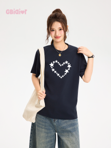Gbiaior | Heart & Star Print Casual T-Shirt