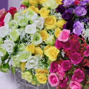 1 Bouquet 21 Heads Artifical Rose Flower for Wedding Party Home Festive Decor Diy New Decoration Silk Fake Plant