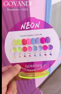 GOVANDI-New Product- NEON 8 Color Pigment Neon Gel Polish Set-15ml Soak Off UV Gel Nail Polish