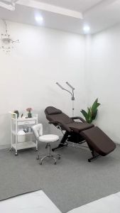 [Chắc chắn] Giường phun xăm giường tiêm filler tiểu phẩu chân sắt màu NÂU nhập khẩu Hi-Mec HMBB-8250