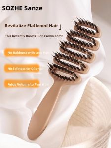 Hair Care Boar Bristle Comb Womens Anti-Tangle Detangling Brush Scalp Massage Long Handle Hairdressing Tool Hairdressing Comb