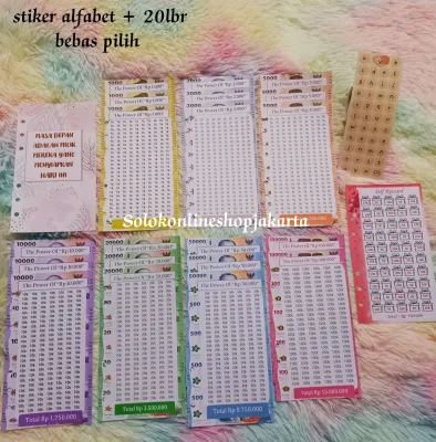 Money Saving Challenge | Kertas Binder A6 Bebas Pilih