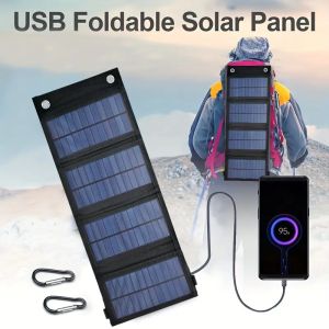 Portable USB Foldable Solar Panel Folding Solar Panels For Travel Mobile Phone Charging Bank Flashlight Fan Mobile Phone Ba