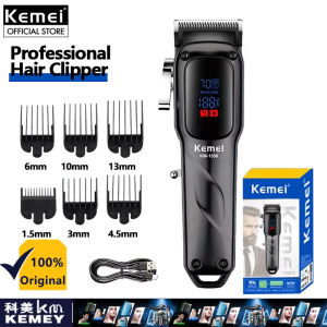 Kemei KM-1550 Hair Clipper Rechargeable Professional Electric Razor Hair Trimmer for Men LED Display Low Noise