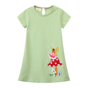 Jumping Meters 2-7T Stars Print Girls Dresses Cute Summer Short Sleeve Baby Clothes Birthday Childrens Frocks Costume