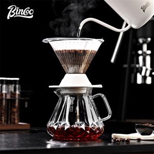 BINCOO Smart Cup Hand-Poured Coffee Filter Glass Immersion Filter Funnel with Switch Home Coffee Making Tools Drip Coffee Maker