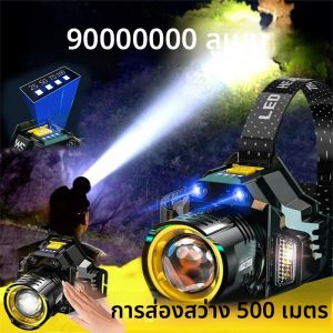 ไฟหน้าแบบ LED อันทรงพลังเซ็นเซอร์ตรวจจับความเคลื่อนไหวไฟหน้า 1200mAh ไฟฉายคาดศีรษะแบบชาร์จไฟได้ COB กำลังสูงสำหรับการตกปลา