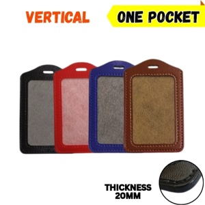 【1PACK=25/50PCS ! ! !】GO PU Leather Card Holder 1Side & 2Side ID Holder Badge Holder/Identity Badge Card Cover