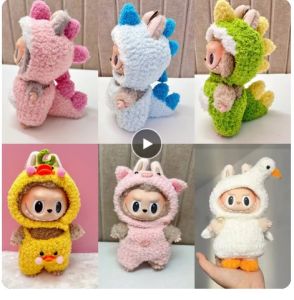 （Super Fan) 17cm Cute Mini Plush DollS Clothes Outfit Hoodie Big Goose Dinosaur Bee SharK Deer Korea Kpop Exo Labubu Idol Dolls Clothing