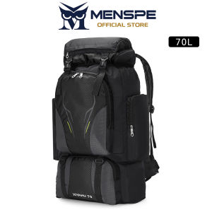 MENSPE กระเป๋าปีนเขากลางแจ้งความจุขนาดใหญ่ 70 L เดินทางกระเป๋าเป้สะพายหลังกันน้ำผู้ชายเป้สะพายหลังกีฬากระเป๋าเป้ออกกำลังกายแบบสบาย ๆ