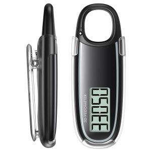 Brifit 3D Pedometer for Walking with Removable Clip and Carabiner Simple Step Counter for Walking Accurate Clip On Step Tracker for Men Women Kids