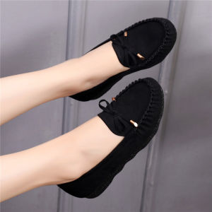Flat Bottom Womens Shoes Spring Autumn Beijing Cloth Shoe Black Work Shoes Maternity Mom Shoes Bean Bean Shoes Extra Large Size 43