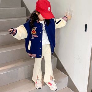 Spring 2023 New Womens Baby Bell Pants Cotton Long Sleeve Regular Length Trendy Korean Style Childrens Fashion Trousers