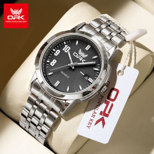 OPK Jam Tangan Pria Original Asli Anti Air Mode Berkualitas Tinggi Baja Tahan Karat Kalender Bercahaya Jam Tangan Kuarsa