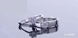 Adjustable White Gold Plated Couple Rings Matching Promise Band Korean Minimalist Lovers Jewelry Gift