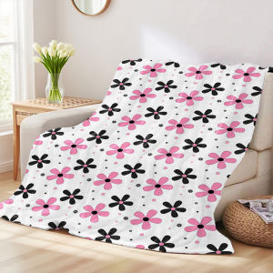 Beast Kingdom | Pink Daisy Ditsy Sofa Specific Soft Flannel Blanket Universal Plush Gift Blanket For All Seasons