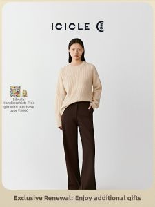 ICICLE | Thick Stretch Wool Roma Cloth Straight Pants