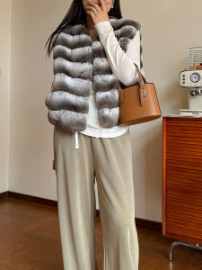 Loose Fur Jacket Whole Skin Rabbit Short V-neck Womens Outerwear Winter Blue Purple Soft Comfortable Casual Style Coat