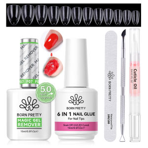 BORN PRETTY 15ml Nail UV Gel Remover 6 in 1 Gel Set Function Gel Soak Off UV LED Cleaner Nail Degreaser Gel