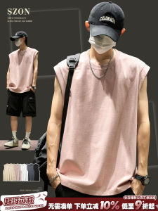 Áo Thun Cotton Không Tay Mùa Hè Cho Nam Áo Thun Thể Thao Cổ Tròn Dáng Rộng Màu Trơn Phong Cách Mỹ Cleanfit