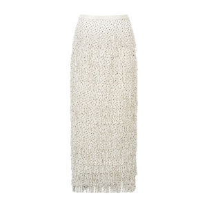 Elegant Polka Dot Tassels Midi Skirt